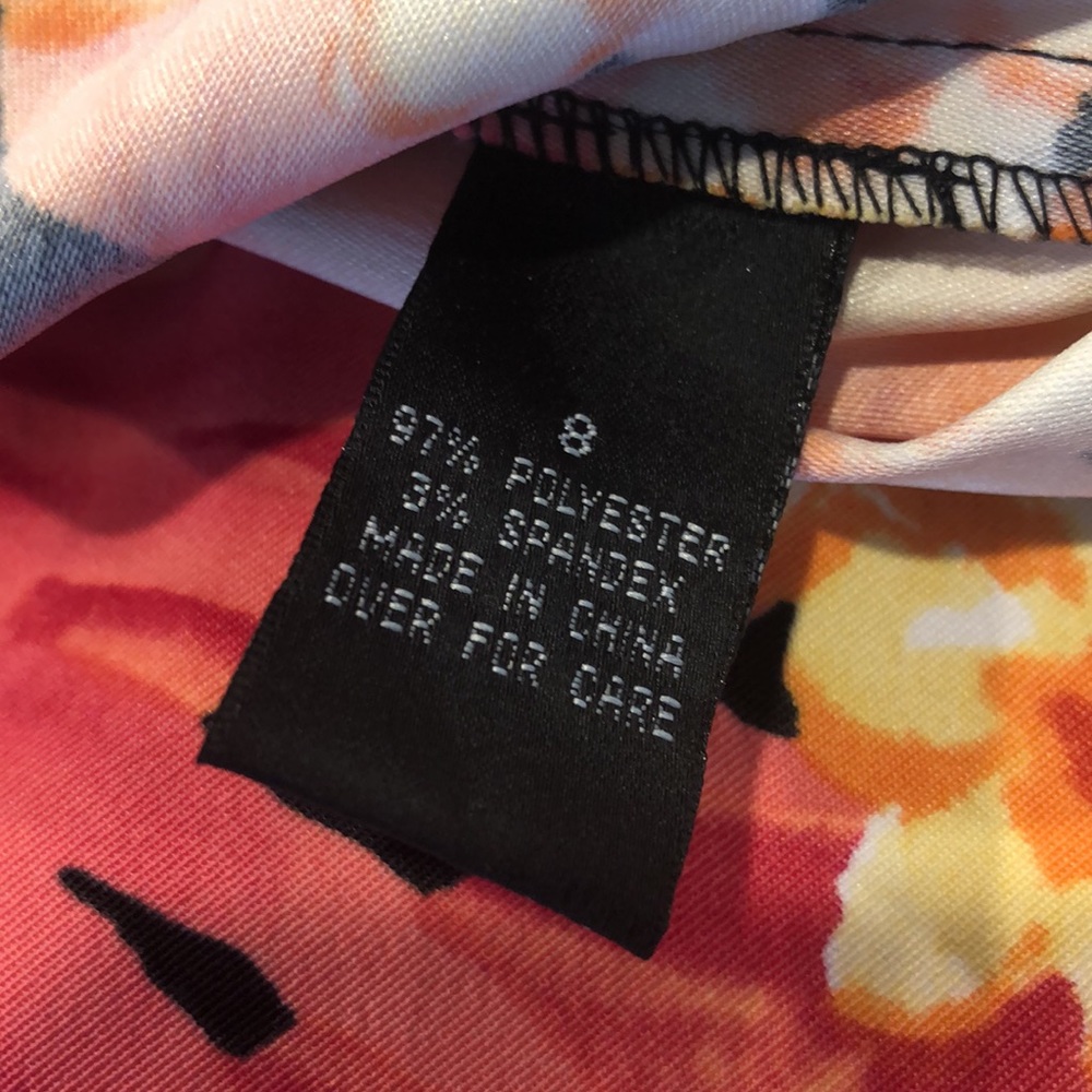 AGB Vibrant Floral Dress Women’s Size 8 With Some Stretch - Picture 9 of 12